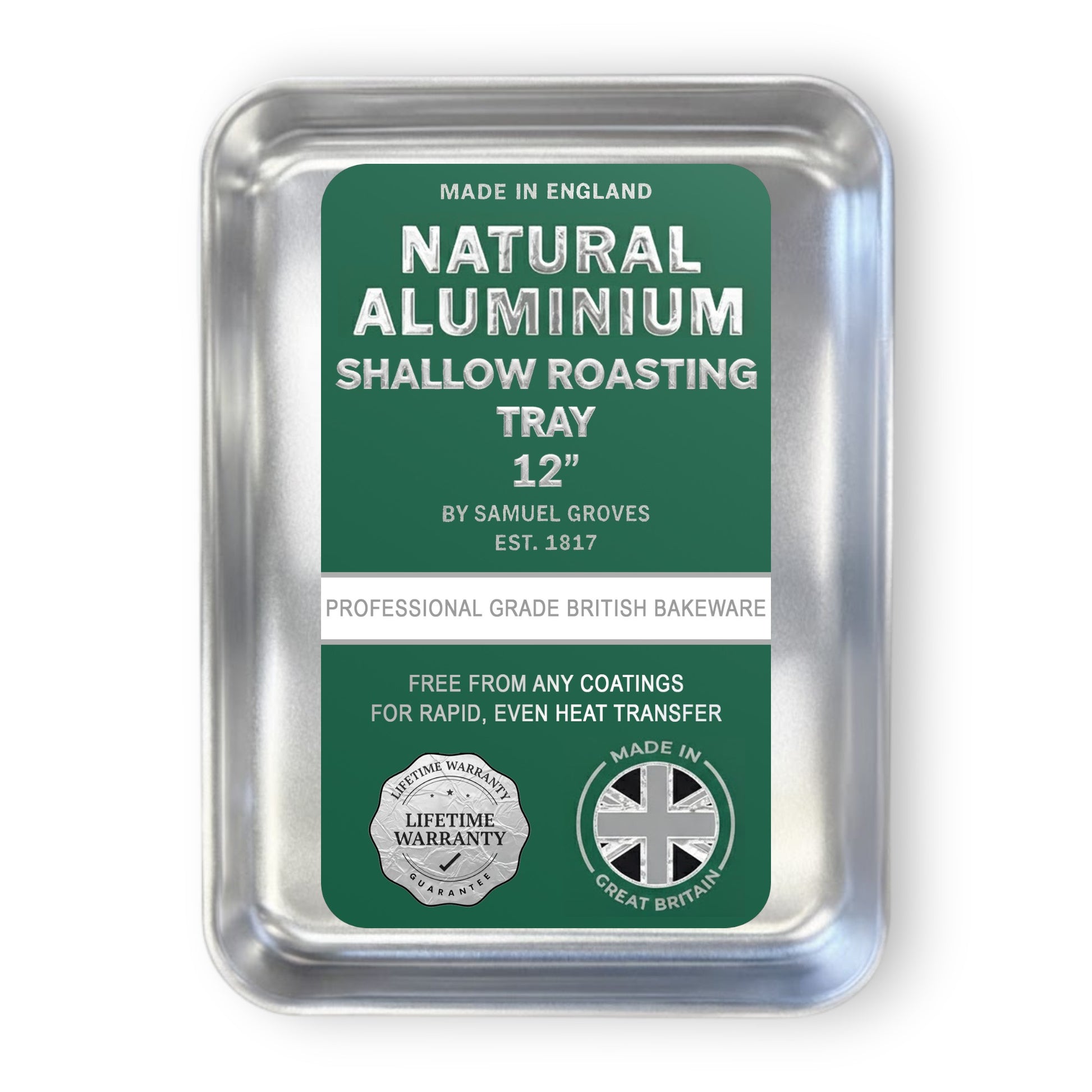 Samuel Groves Professional Aluminium Shallow Roasting Tray - 12" - Made in England - Premium Kitchen from Chabrias Ltd - Just £11.95! Shop now at Chabrias Ltd