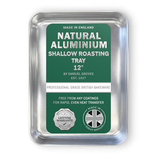 Samuel Groves Professional Aluminium Shallow Roasting Tray - 12" - Made in England - Premium Kitchen from Chabrias Ltd - Just £11.95! Shop now at Chabrias Ltd
