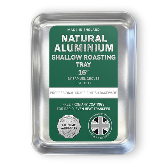 Samuel Groves Professional Aluminium Shallow Roasting Tray - 18" - Made in England - Premium Kitchen from Chabrias Ltd - Just £20.99! Shop now at Chabrias Ltd