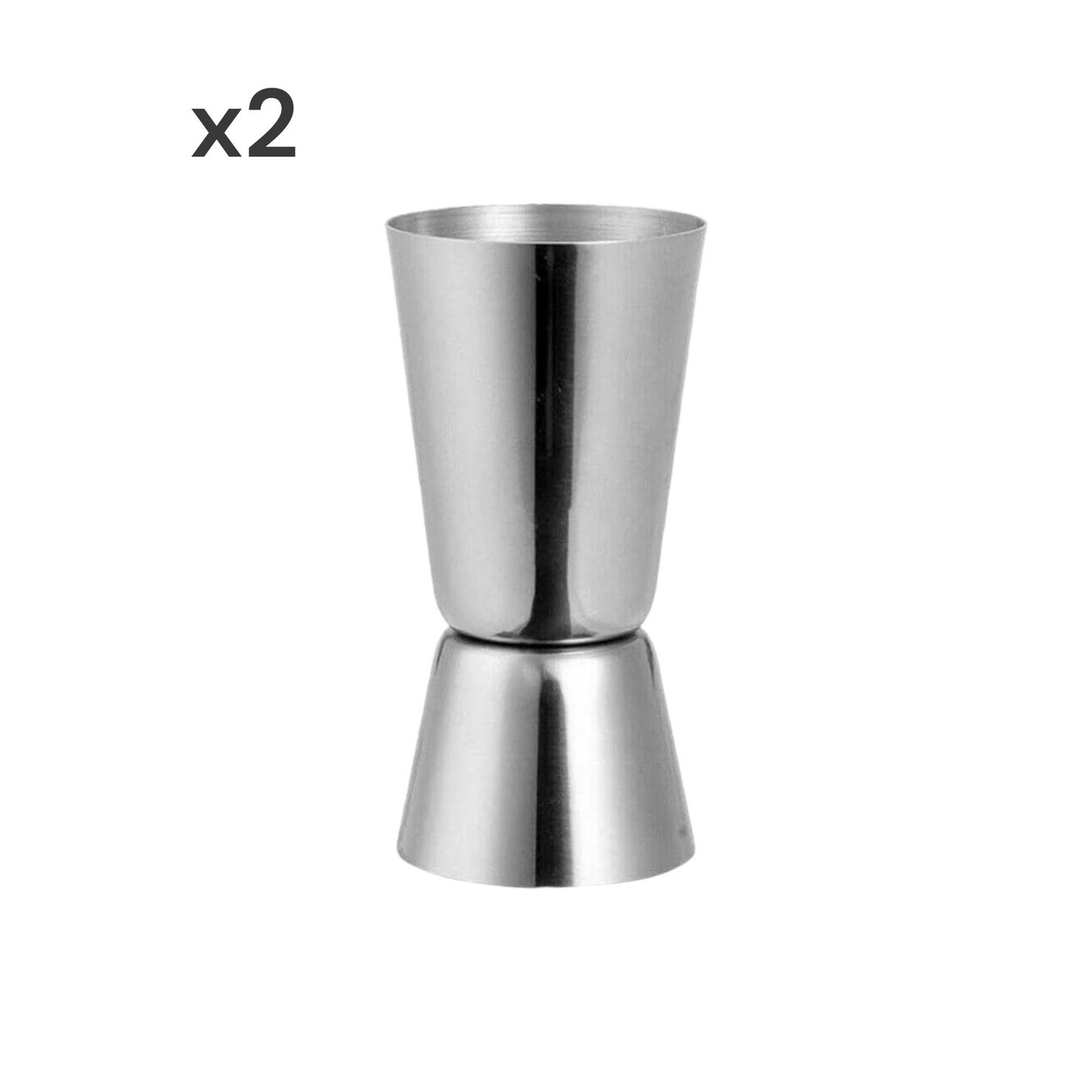 Stainless Steel 25/50ml Measure Jigger Silver (2 Piece) - Premium  from Chabrias Ltd - Just £7.99! Shop now at Chabrias Ltd