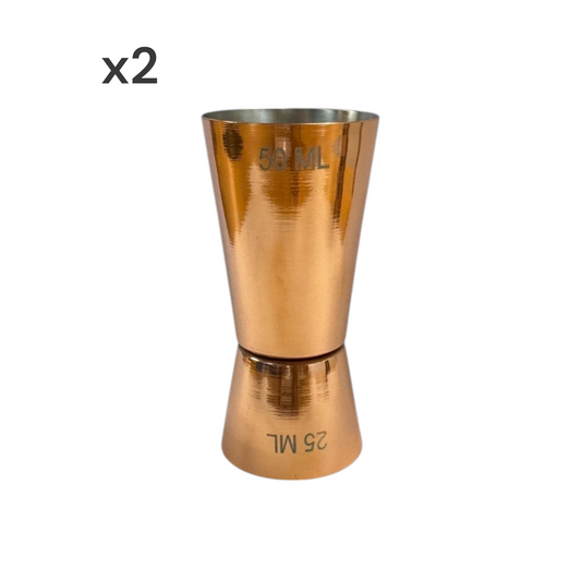 Stainless Steel With Copper Finish,  25/50ml Measure Jigger (2 Piece) - Premium  from Chabrias Ltd - Just £7.99! Shop now at Chabrias Ltd