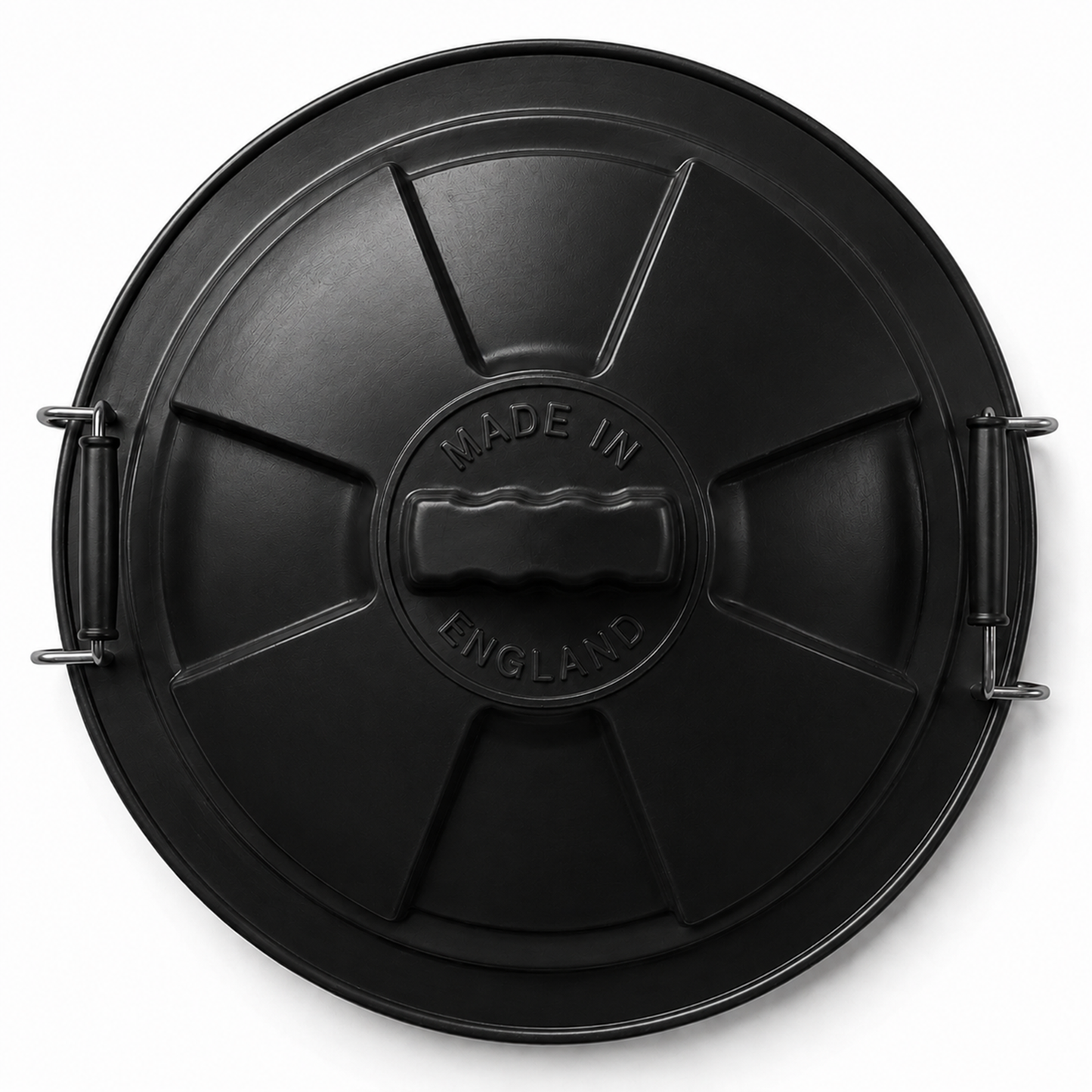 Black outdoor storage bin for garden waste recycling and rubbish