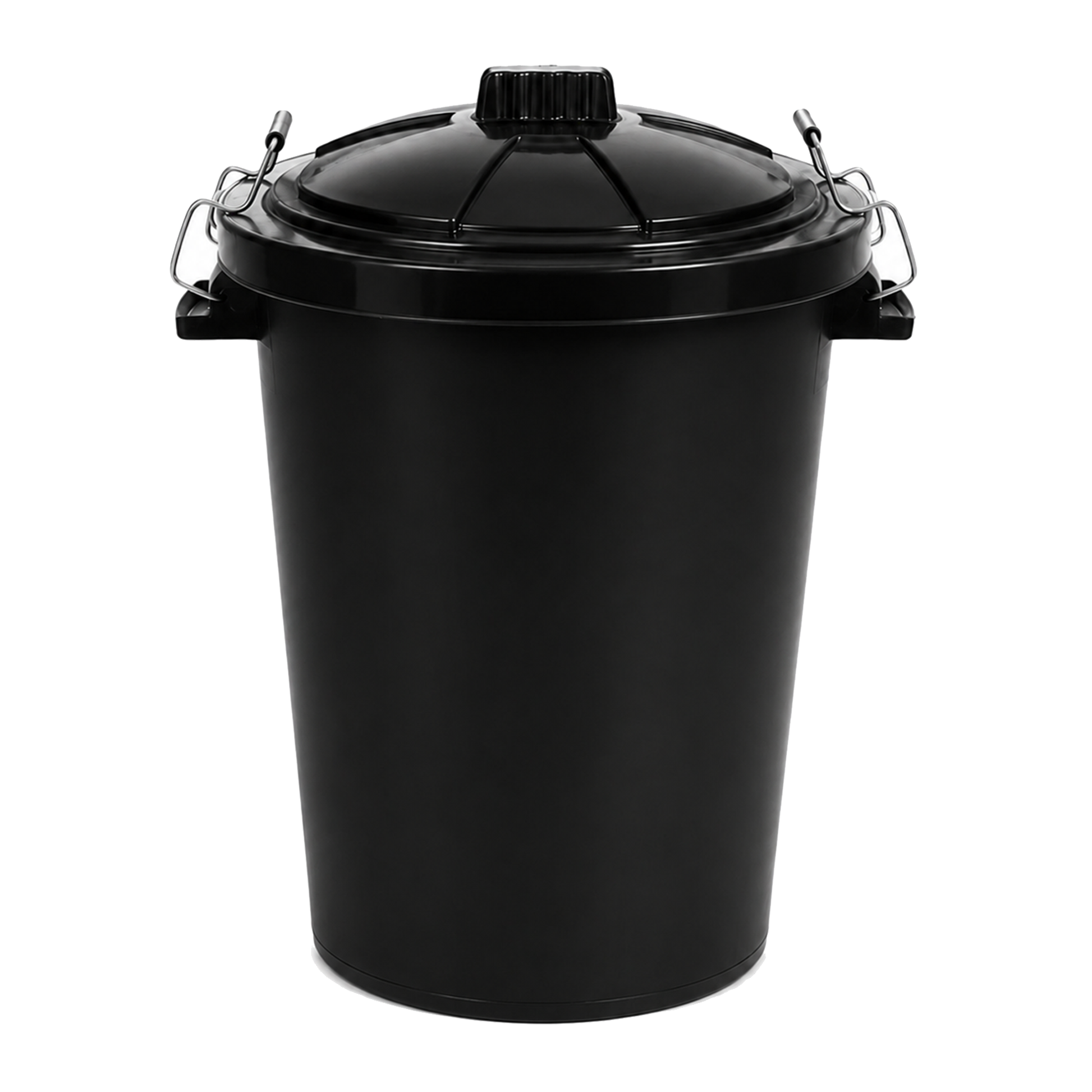 85 litre black garden waste bin with locking lid for outdoor storage