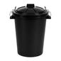85 litre black garden waste bin with locking lid for outdoor storage