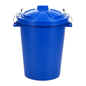 85 litre blue garden waste bin with locking lid for outdoor storage