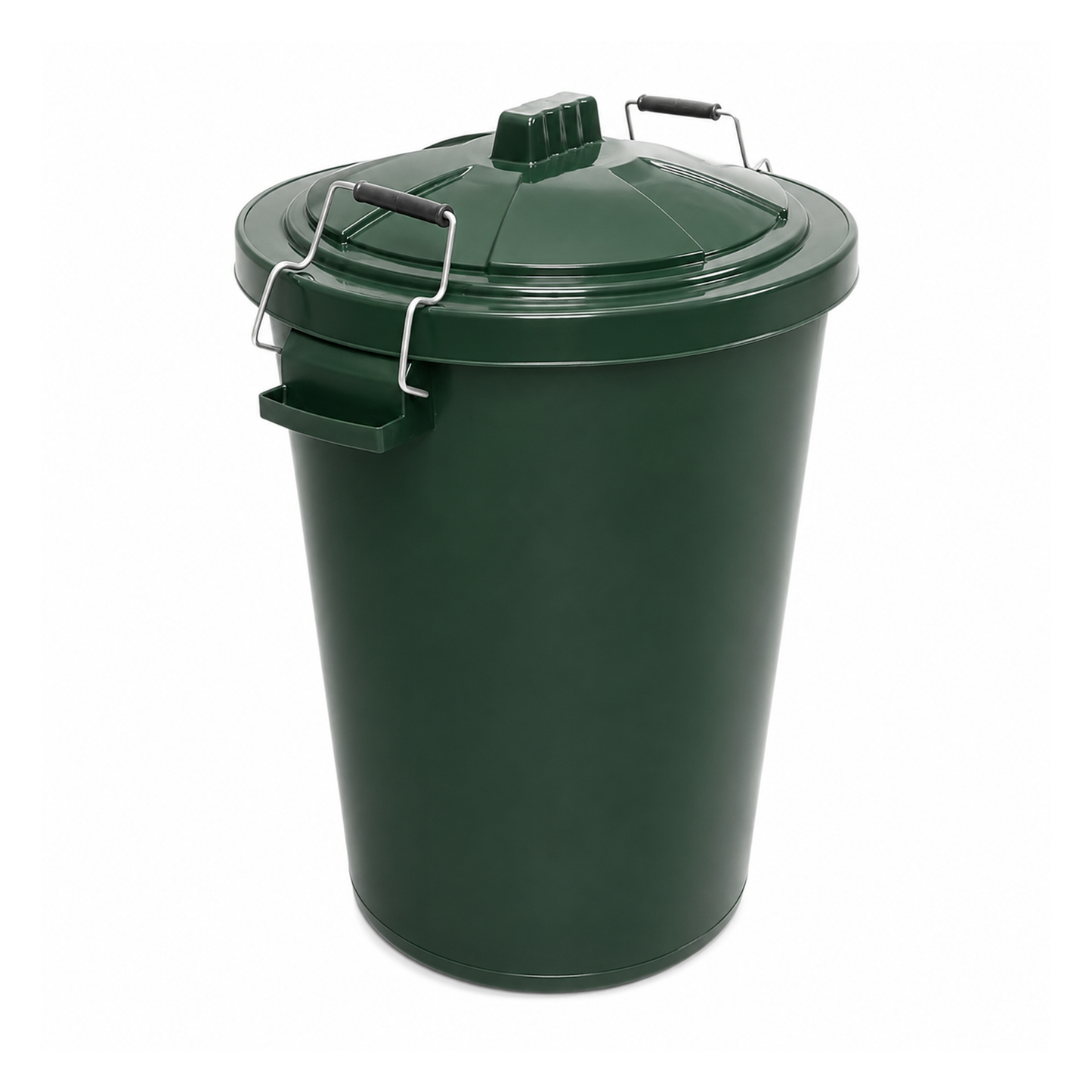 Green outdoor storage bin for garden waste recycling and rubbish