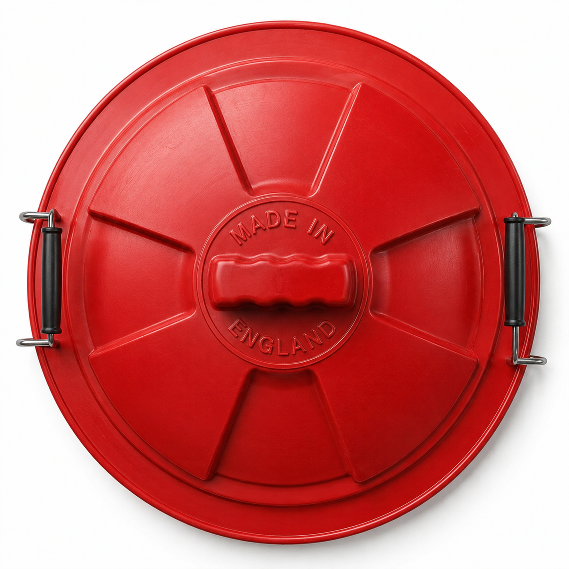 Red outdoor storage bin for garden waste recycling and rubbish