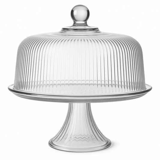 Monaco Cake Stand with Dome Plateau with Bell Jar, 28cm - Premium Home from Chabrias Ltd - Just £44.99! Shop now at Chabrias Ltd