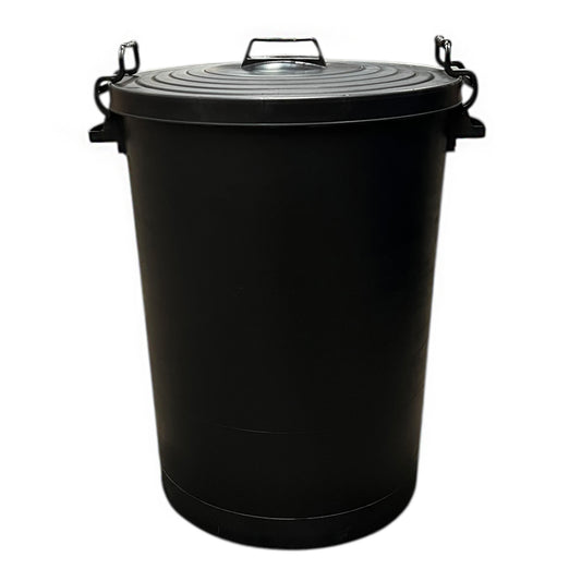 Heavy Duty Plastic Bin, With Locking Clip Lid, Black, 110L - Premium Bins from Chabrias Ltd - Just £34.99! Shop now at Chabrias Ltd