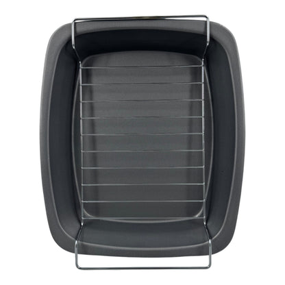 Non-Stick Roasting Pan & Rack 37cm - Premium Kitchen from Samuel Groves - Just £10.44! Shop now at Chabrias Ltd