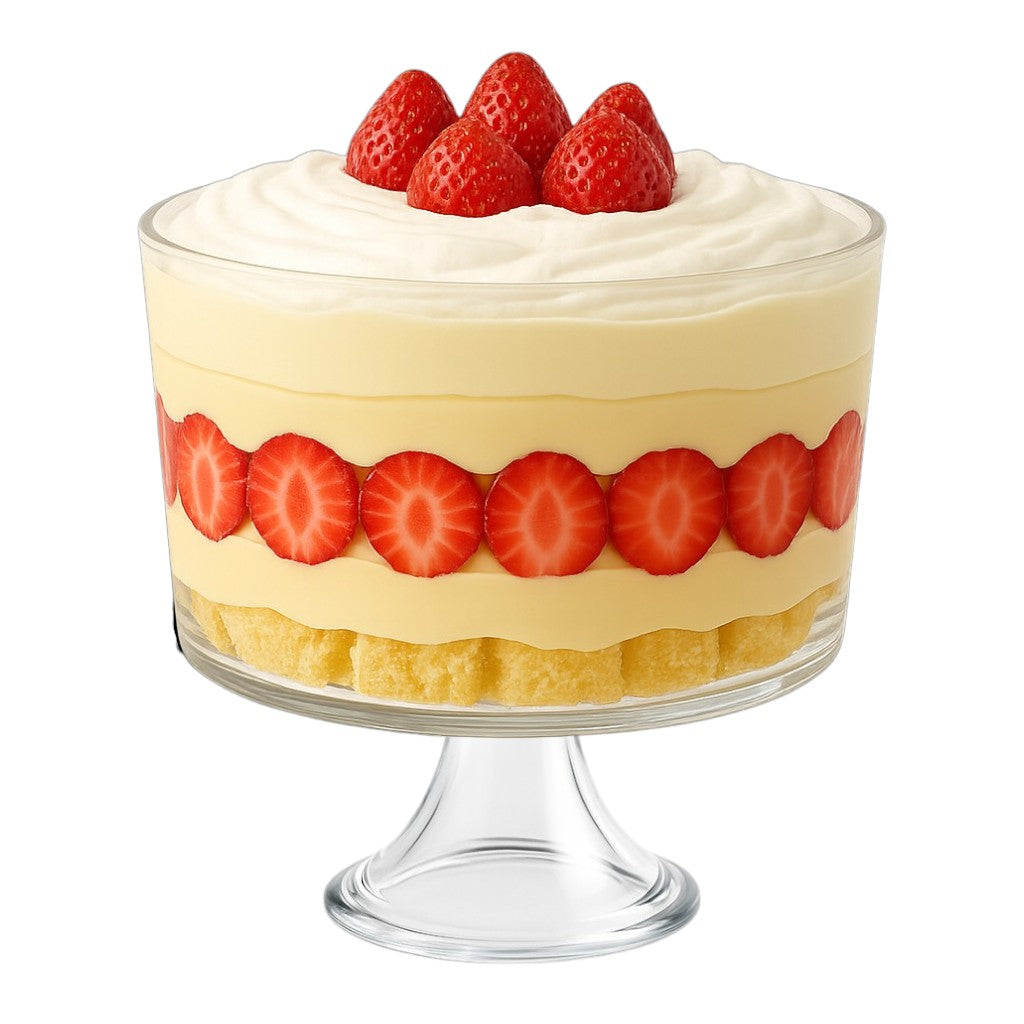 Footed Trifle Bowl Thick Glass, 2L - Premium Kitchen from Chabrias Ltd - Just £23.99! Shop now at Chabrias Ltd