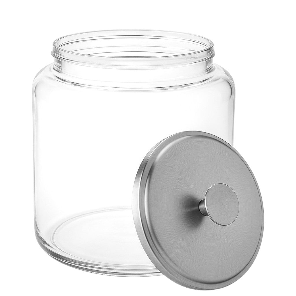 Montana Glass Jar with Brushed Aluminium Sealed Lid, 1.5 Gallon - Premium Kitchen from Chabrias Ltd - Just £29.99! Shop now at Chabrias Ltd