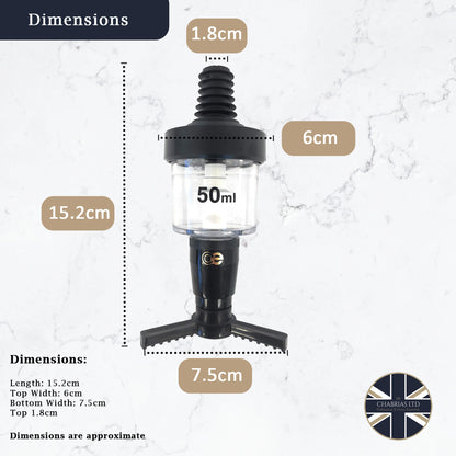 50ml Bar Optic Measure, Traditional Spirit Dispenser