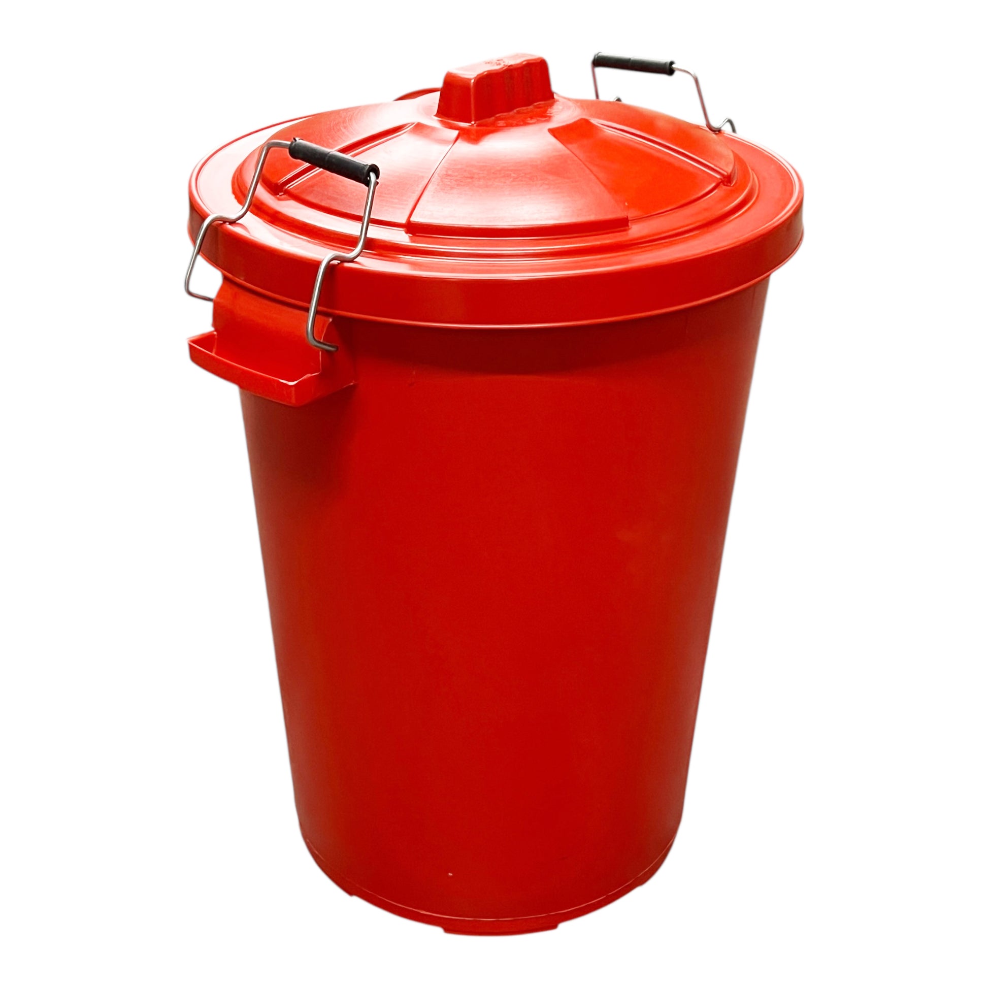 Heavy Duty Plastic Bin, With Locking Clip Lid, Red, 85L - Premium Bins from Chabrias Ltd - Just £29.99! Shop now at Chabrias Ltd