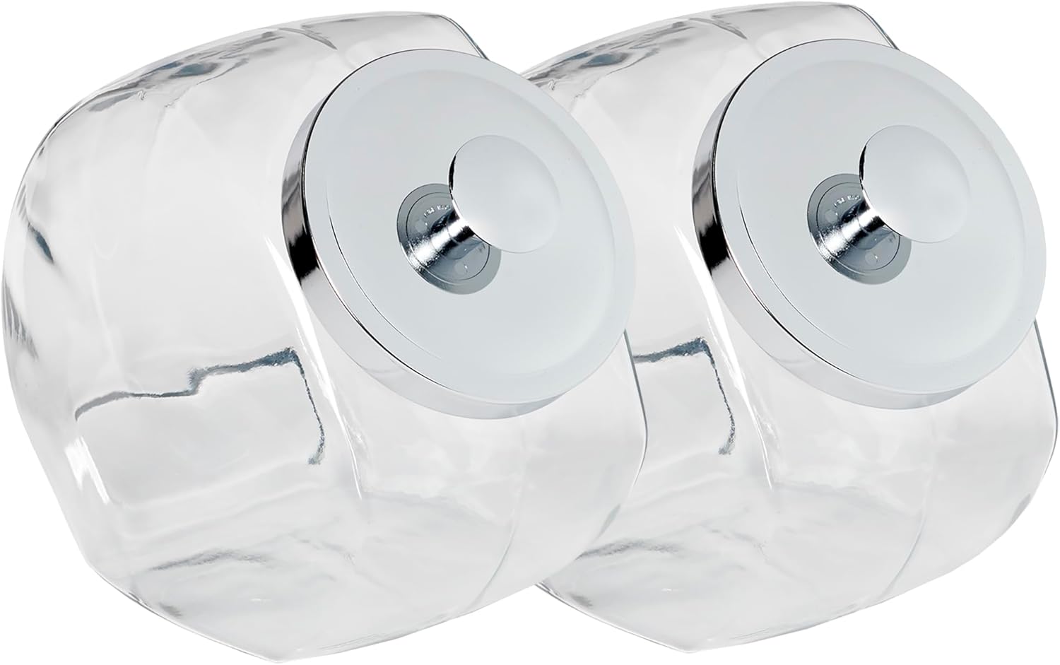 Penny Glass Jar with Chrome Lid, 0.5 Gallon (4 pack) - Premium Home from Chabrias Ltd - Just £54.99! Shop now at Chabrias Ltd