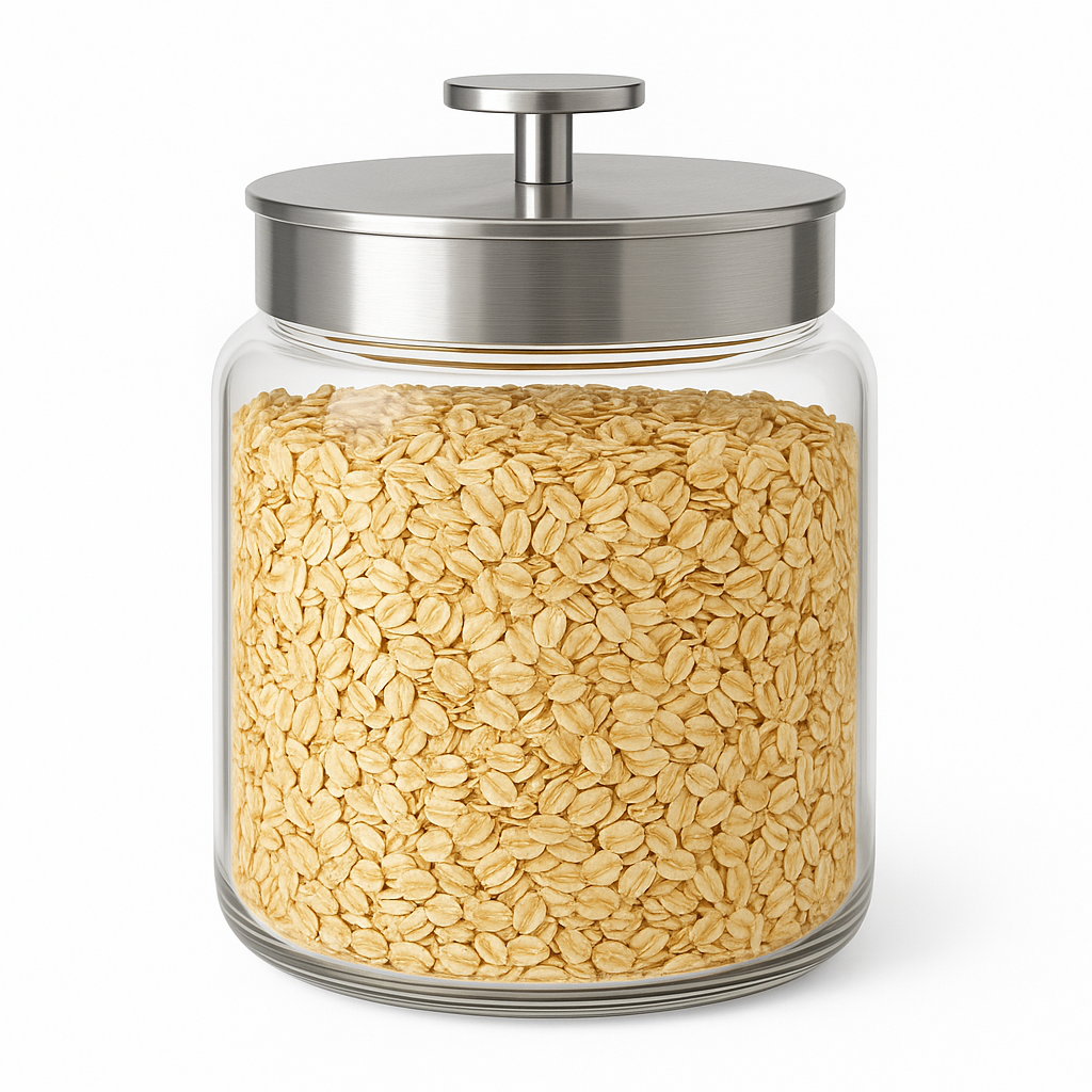 Montana Glass Jar with Brushed Aluminium Sealed Lid, 96oz - Premium Kitchen from Chabrias Ltd - Just £25.99! Shop now at Chabrias Ltd
