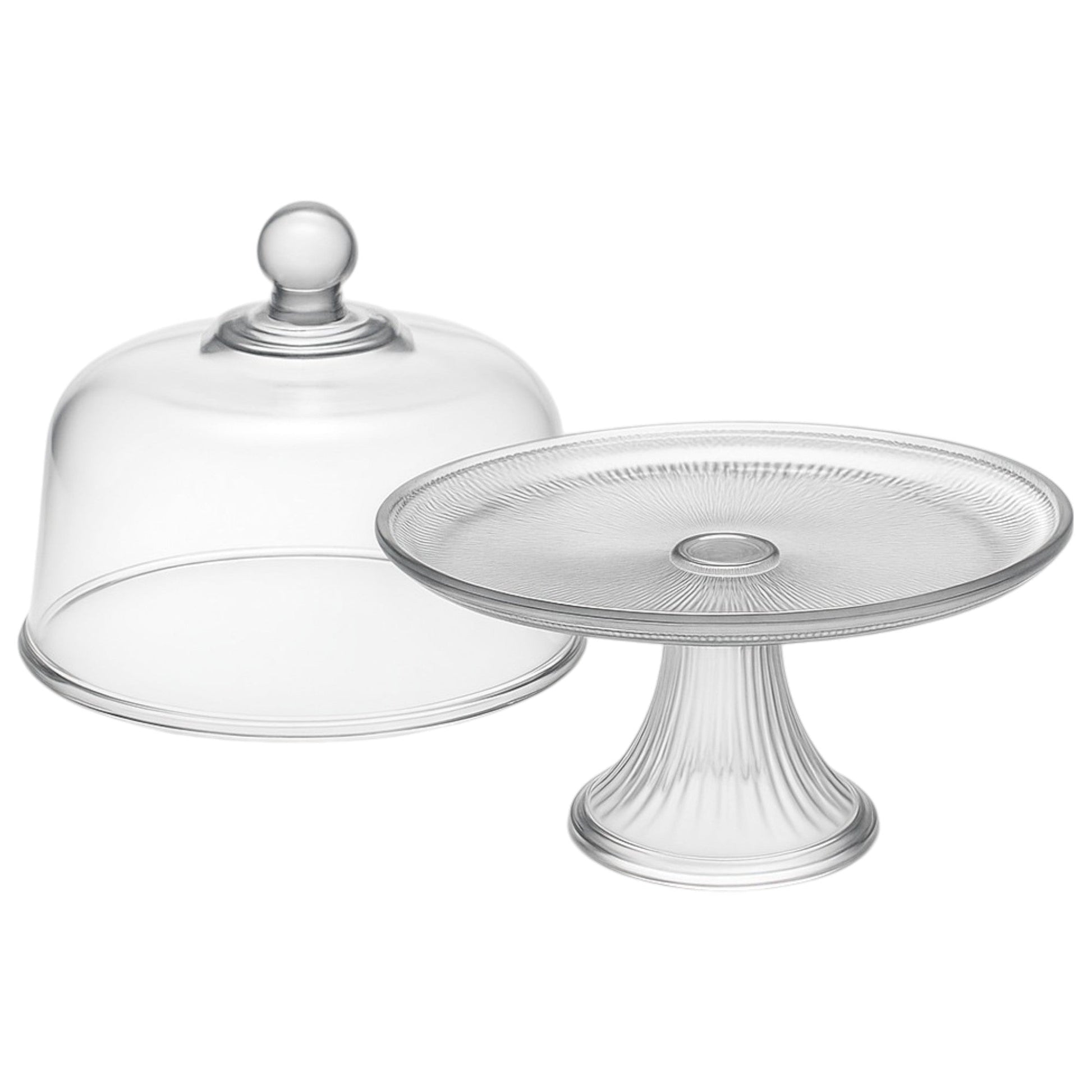 Canton Cake Stand with Dome Plateau with Bell Jar, 12" - Premium Glassware from Chabrias Ltd - Just £44.99! Shop now at Chabrias Ltd