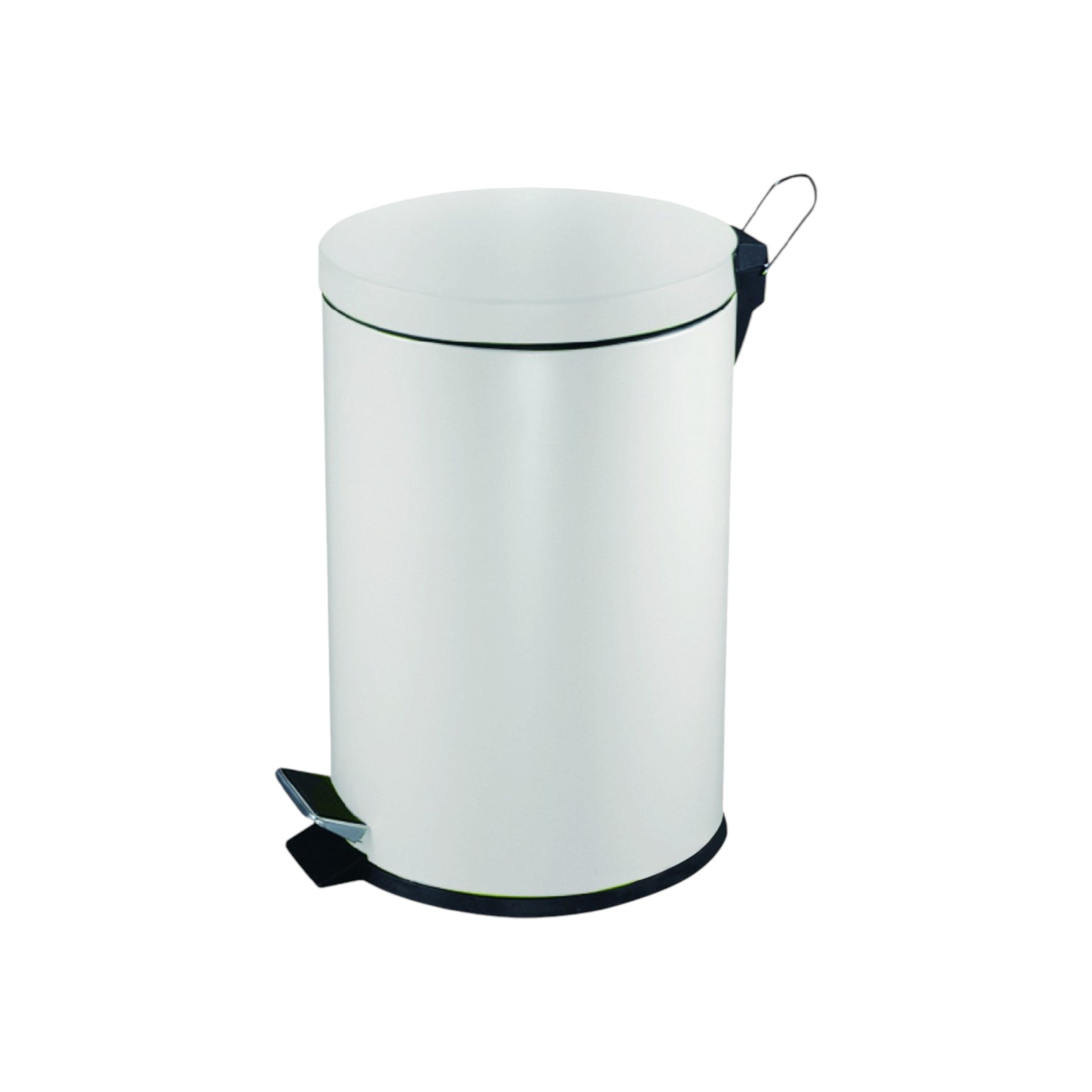 Steel Pedal Bin White, 5L - Premium Home from Chabrias Ltd - Just £11.99! Shop now at Chabrias Ltd