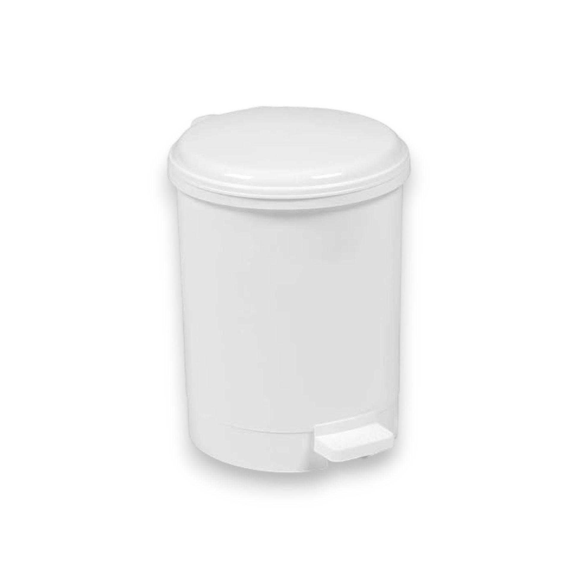 Plastic Pedal Bin, White, 6L - Premium Home from Chabrias Ltd - Just £14.99! Shop now at Chabrias Ltd