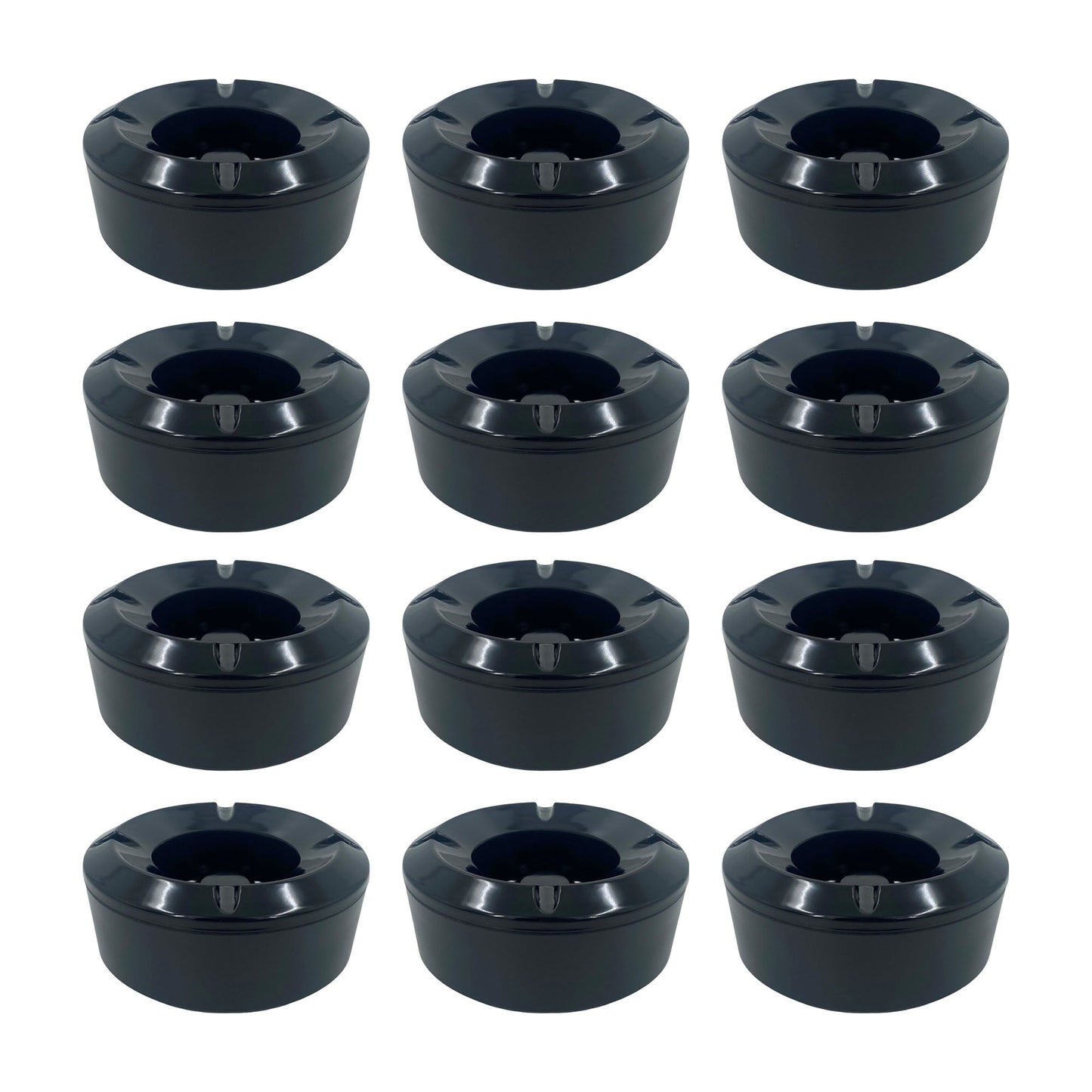 Windproof Ashtray Black Melamine 10cm , (12 pack) - Premium Kitchen from Chabrias Ltd - Just £44.99! Shop now at Chabrias Ltd