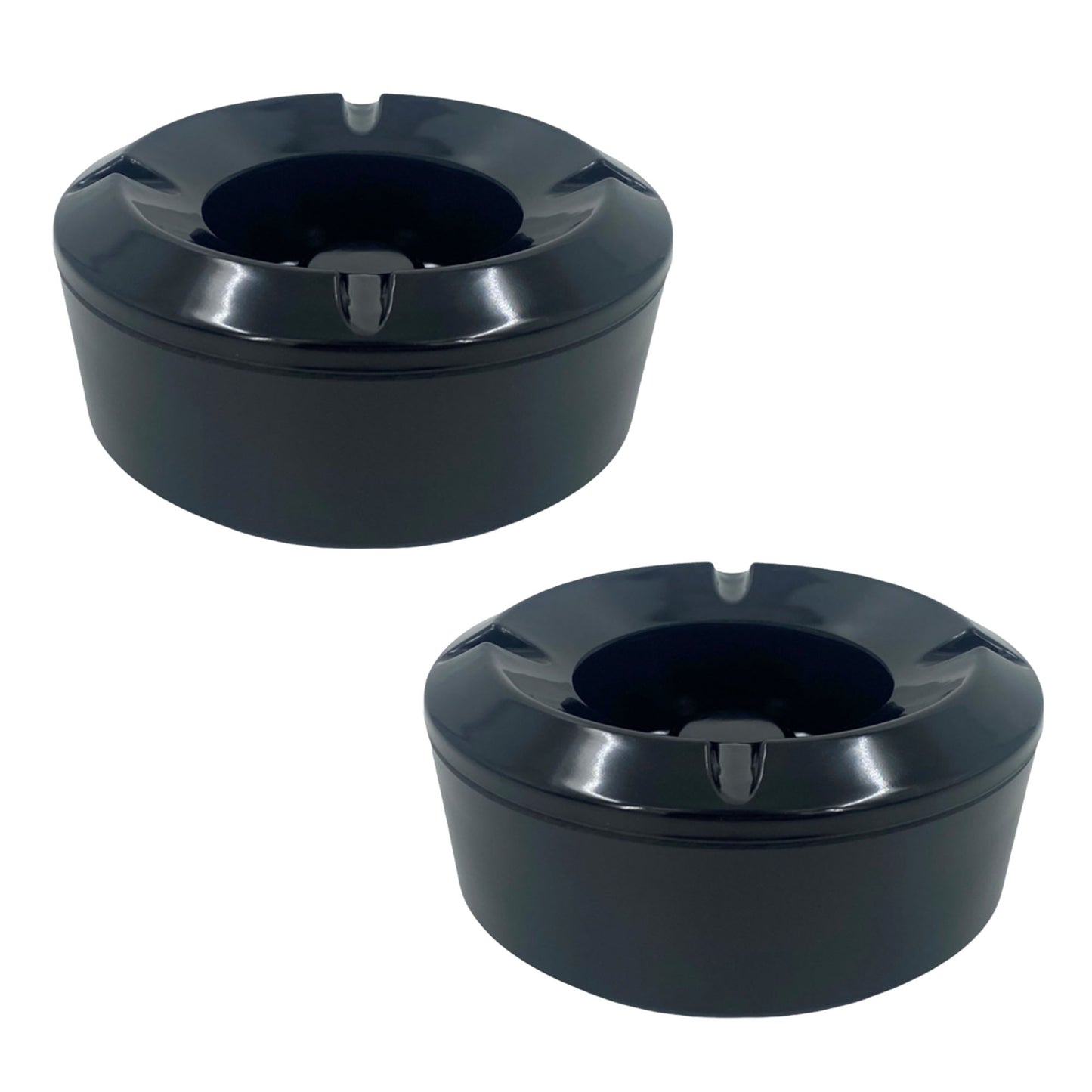 Windproof Ashtray Black Melamine 10cm, (2 pack) - Premium Kitchen from Chabrias Ltd - Just £9.99! Shop now at Chabrias Ltd