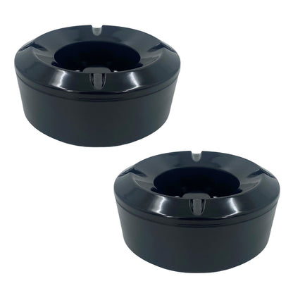 Windproof Ashtray Black Melamine 10cm, (2 pack) - Premium Kitchen from Chabrias Ltd - Just £9.99! Shop now at Chabrias Ltd