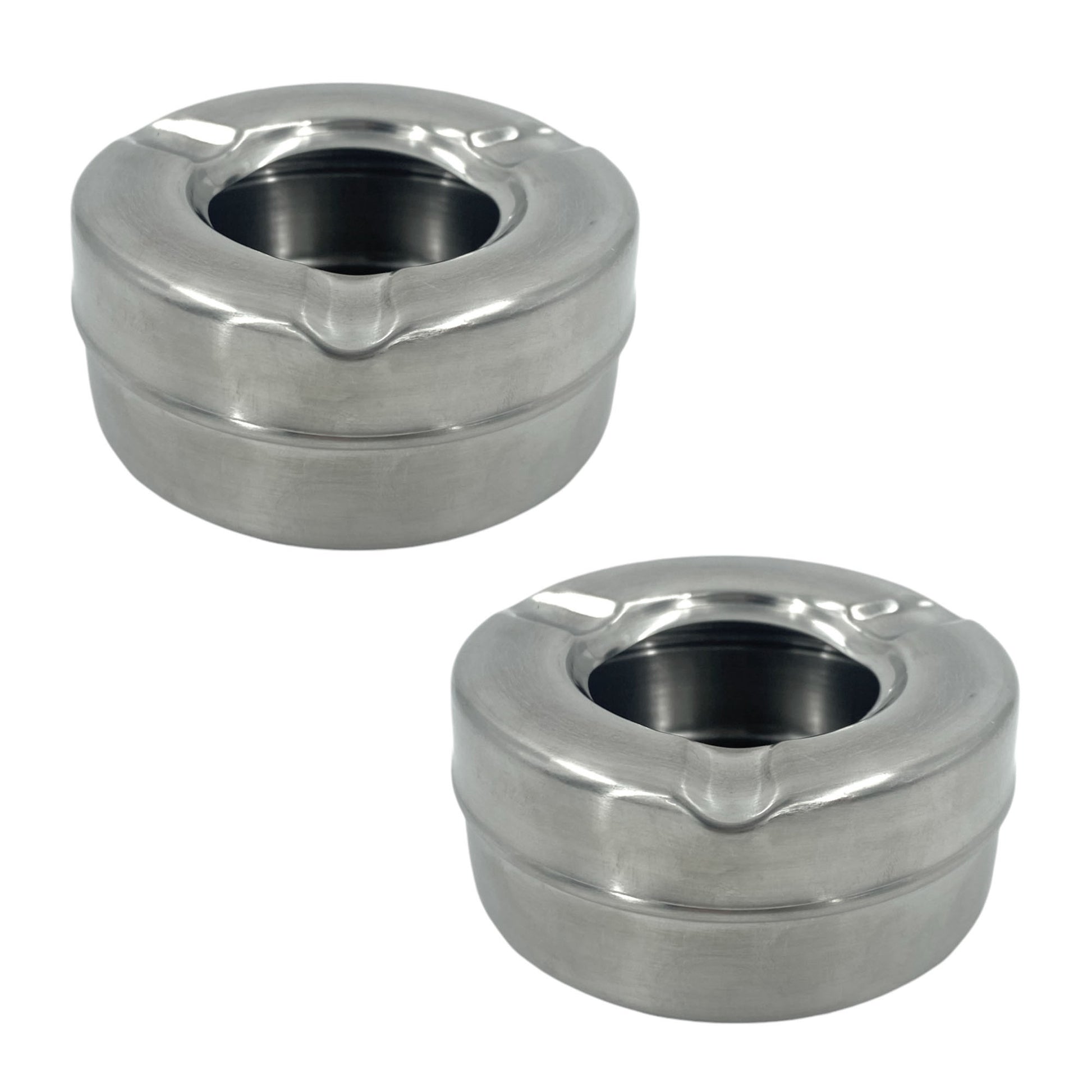 Windproof Ashtray Stainless Steel 10cm, (2 pack) - Premium Kitchen from Chabrias Ltd - Just £9.99! Shop now at Chabrias Ltd
