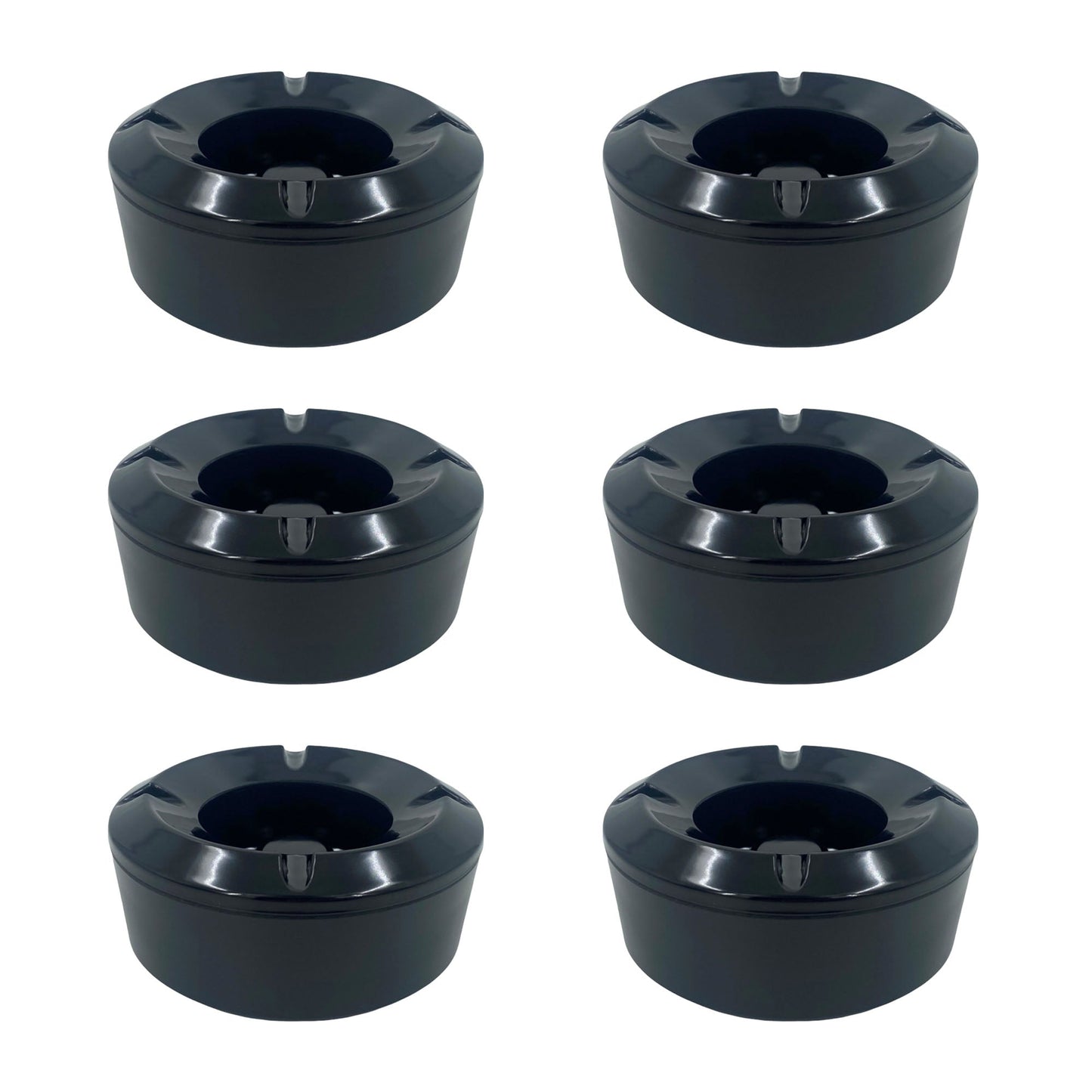 Windproof Ashtray Black Melamine 10cm, (6 pack) - Premium Kitchen from Chabrias Ltd - Just £24.99! Shop now at Chabrias Ltd