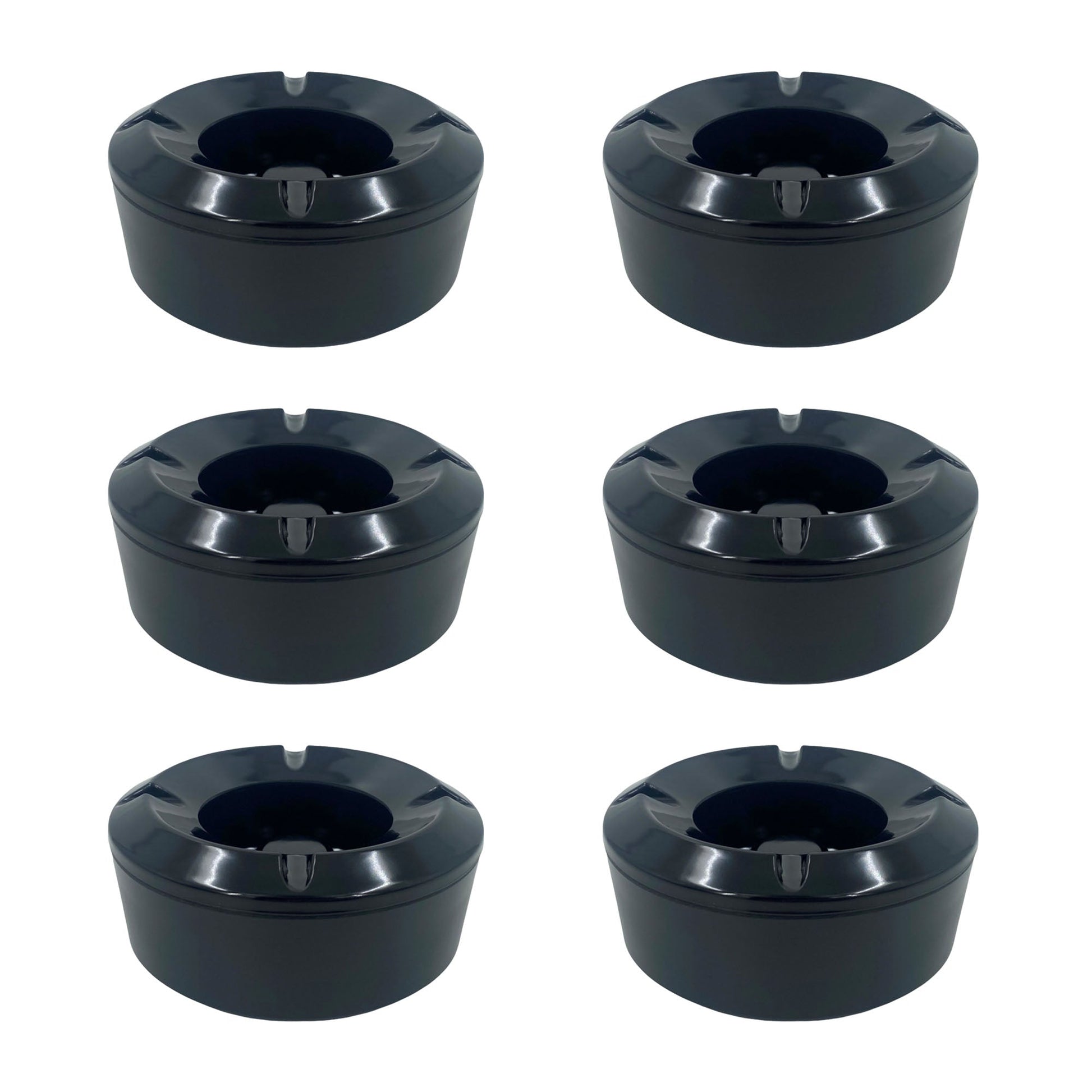 Windproof Ashtray Black Melamine 10cm, (6 pack) - Premium Kitchen from Chabrias Ltd - Just £24.99! Shop now at Chabrias Ltd
