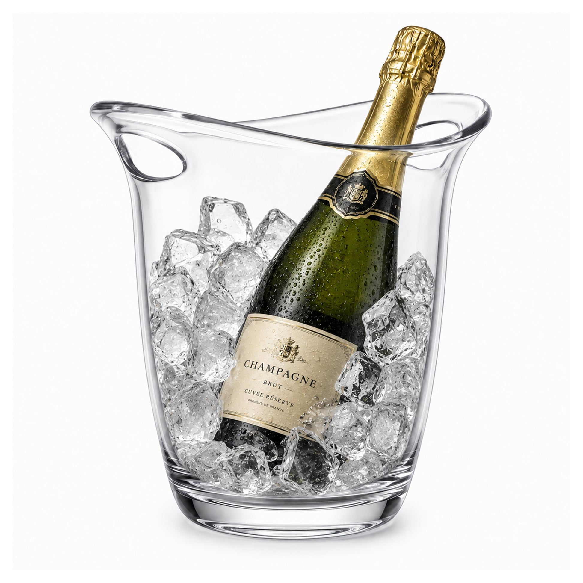 Chabrias clear acrylic wine and Champagne ice bucket with handles