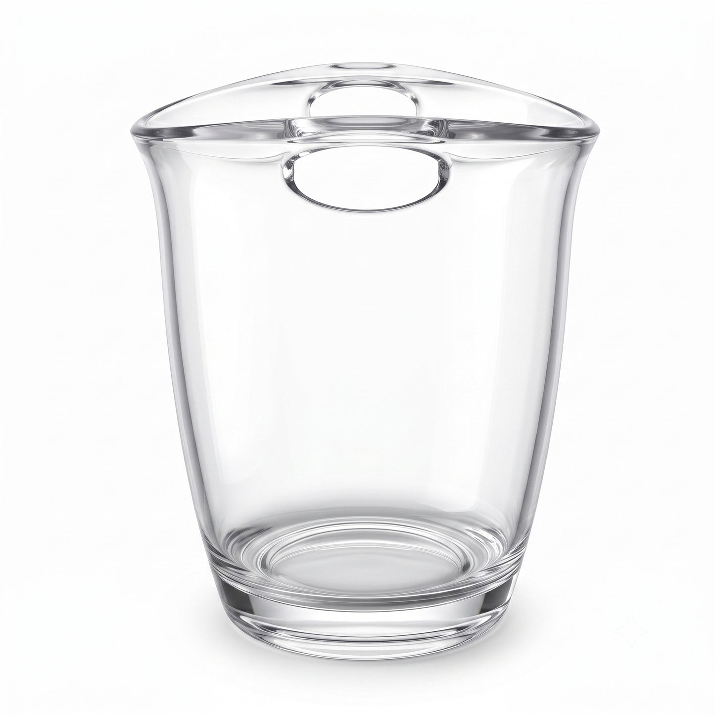 Side view of tapered clear acrylic wine bottle cooler