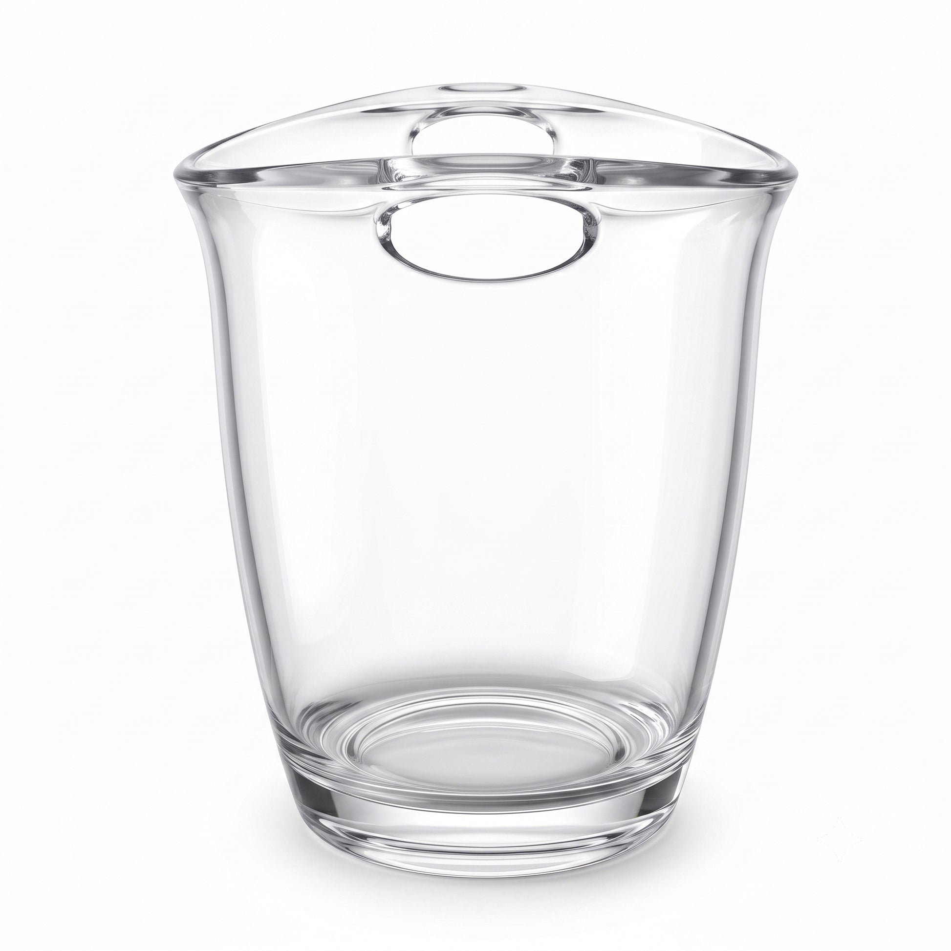 Side view of tapered clear acrylic wine bottle cooler
