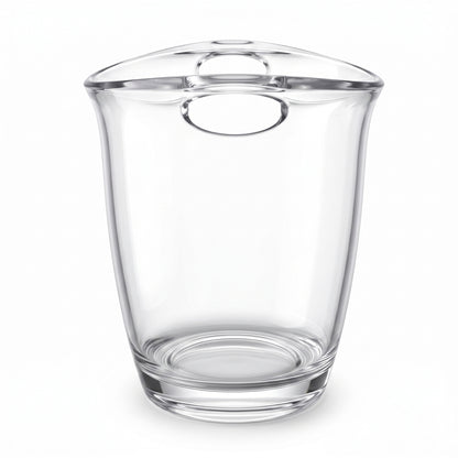 Side view of tapered clear acrylic wine bottle cooler