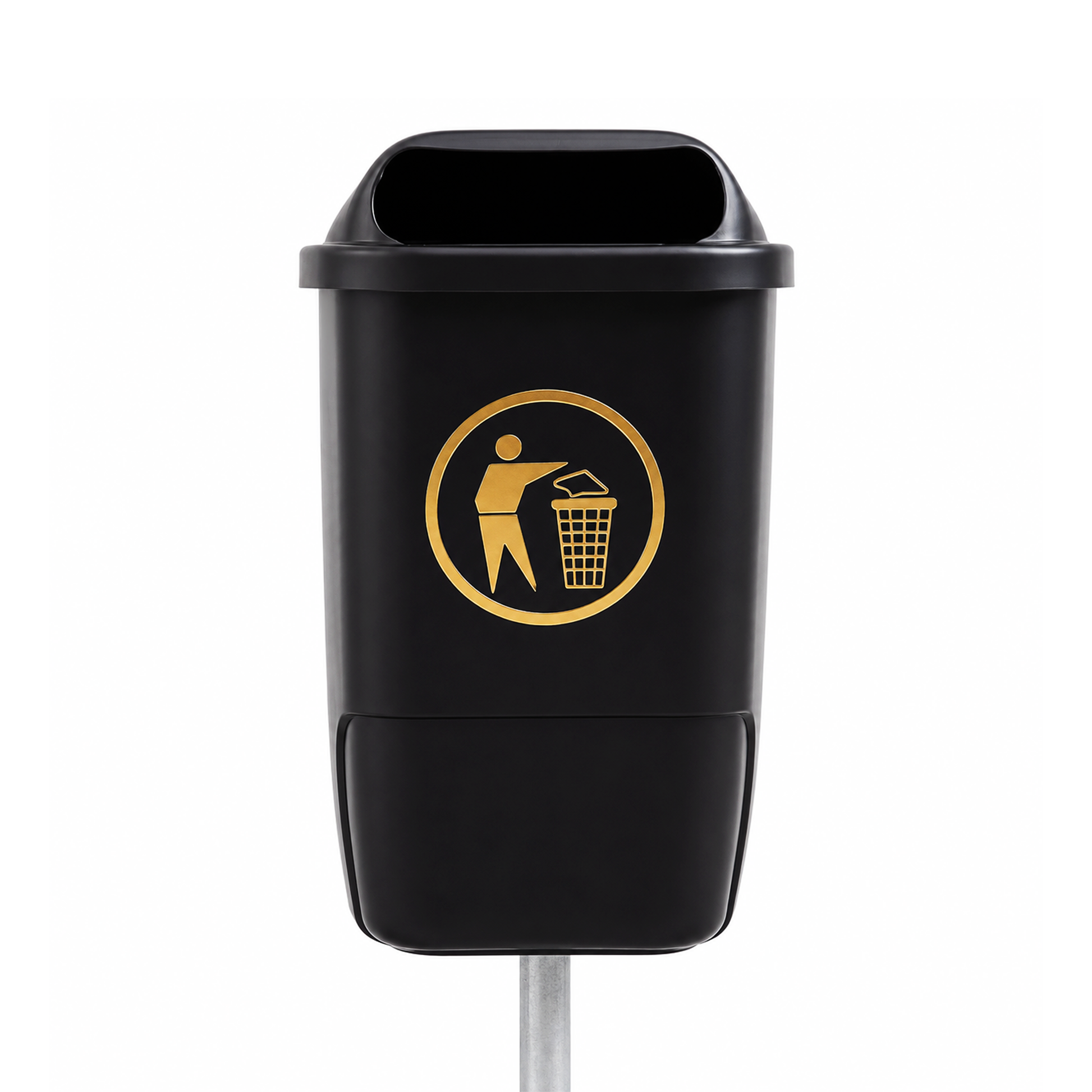 UK made 50 litre post mounted outdoor litter bin for schools parks and streets
