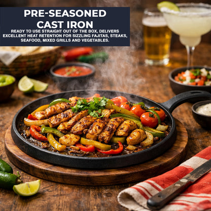 Cast Iron Round Skillet Pan, 23cm