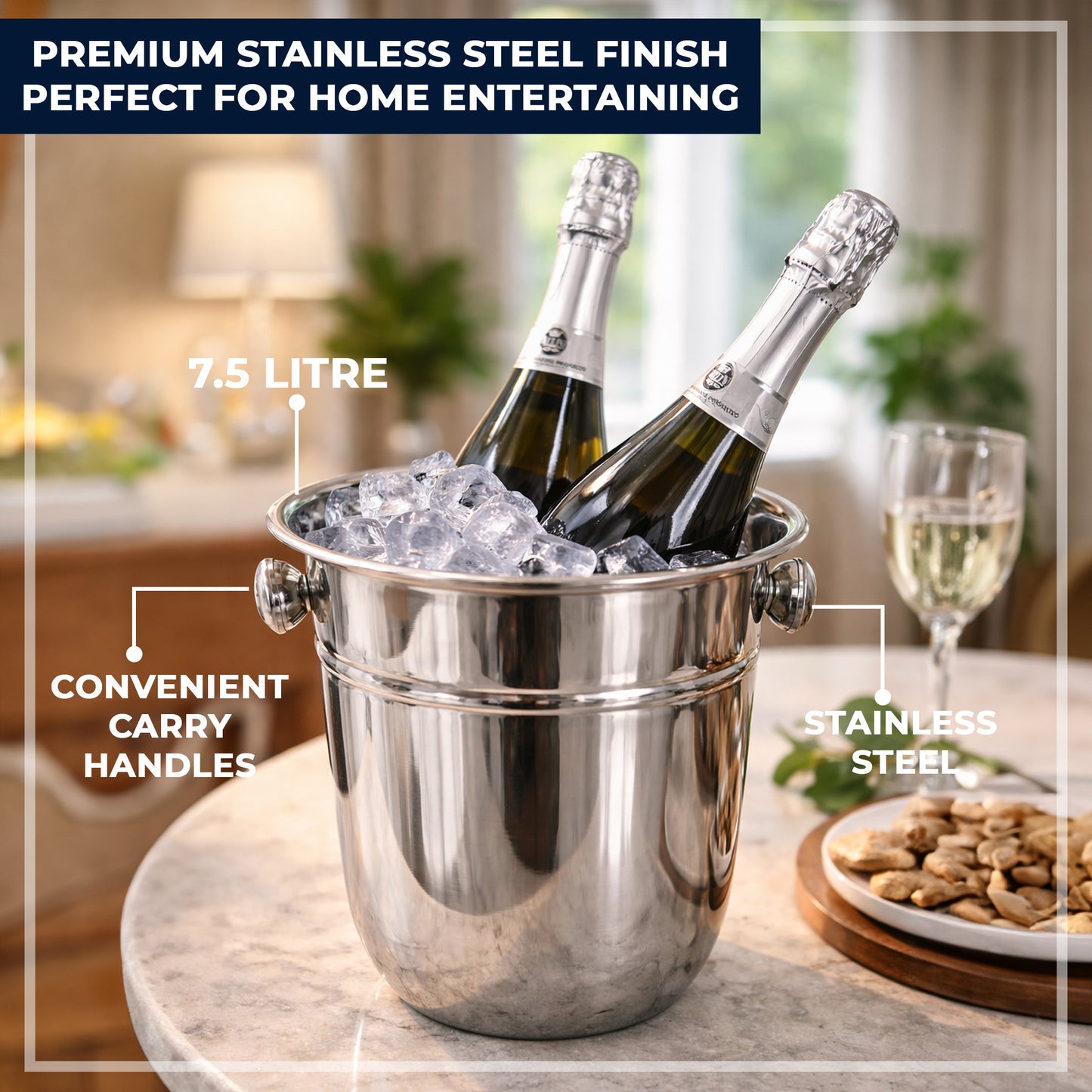 Premium Stainless Steel Wine & Champagne Ice Bucket
