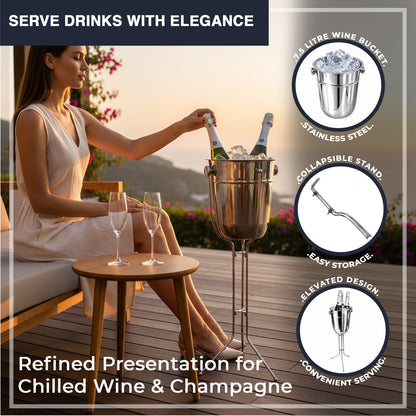 Premium Stainless Steel Wine & Champagne Ice Bucket