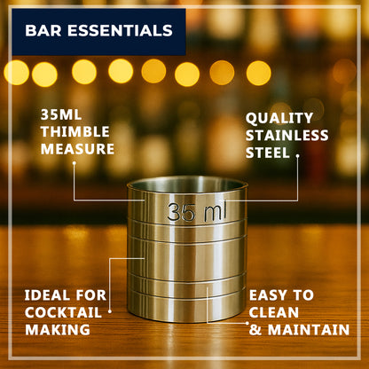 Stainless Steel 35ml Thimble Measure Government Stamped - Premium Kitchen from Chabrias Ltd - Just £4.99! Shop now at Chabrias Ltd
