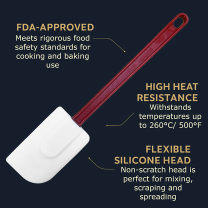 BPA-free red-handle silicone spatula for home and pro kitchens