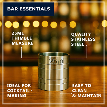 Stainless Steel 25ml Thimble Measure Government Stamped - Premium Kitchen from Chabrias Ltd - Just £4.99! Shop now at Chabrias Ltd