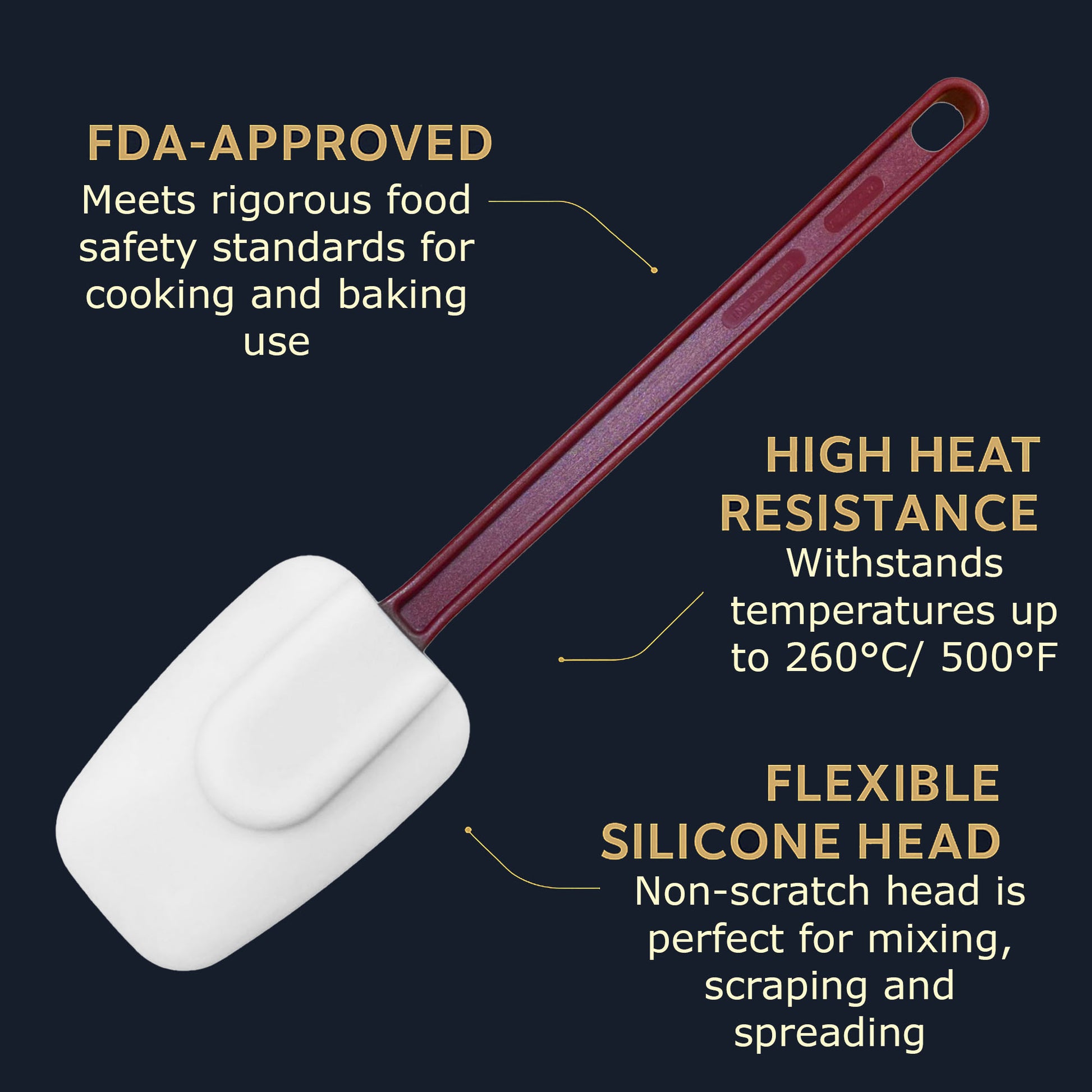 10" Professional Silicone Spoonulas - 2 Pack - High-Heat 260°C, Bowl-Scraping Head, Non-Stick Safe, BPA-Free – Heavy-Duty Cooking, Baking & Mixing Tools - Premium  from Chabrias Ltd - Just £13.99! Shop now at Chabrias Ltd