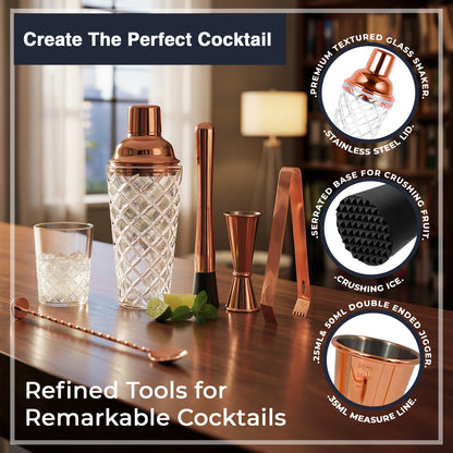 Luxury 5-Piece Copper Cocktail Kit  Bartender Set with Shaker, Jigger, Spoon, Muddler & Gift Box - Premium Bar Accessories from Chabrias Ltd - Just £21.99! Shop now at Chabrias Ltd