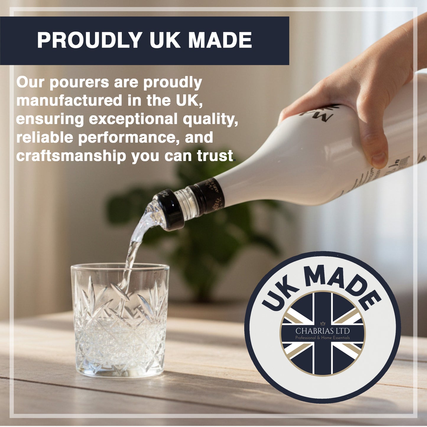 35ml Clear Measured Liquor Bottle Pourers UK Made 12 Pack