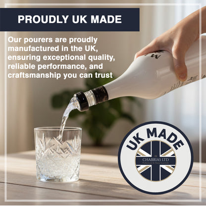 35ml Clear Measured Liquor Bottle Pourers UK Made 6 Pack