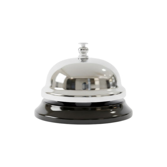 Reception Call Bell Chrome | Classic Metal Service Counter Bell for Hotels, Restaurants & Receptions - Premium Bar Accessories from Chabrias Ltd - Just £7.59! Shop now at Chabrias Ltd