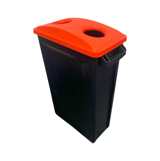 87 Litre Slim Bin, Black Base & Red 2 Hole Lid - Premium Recycling Bin from Chabrias Ltd - Just £89.99! Shop now at Chabrias Ltd