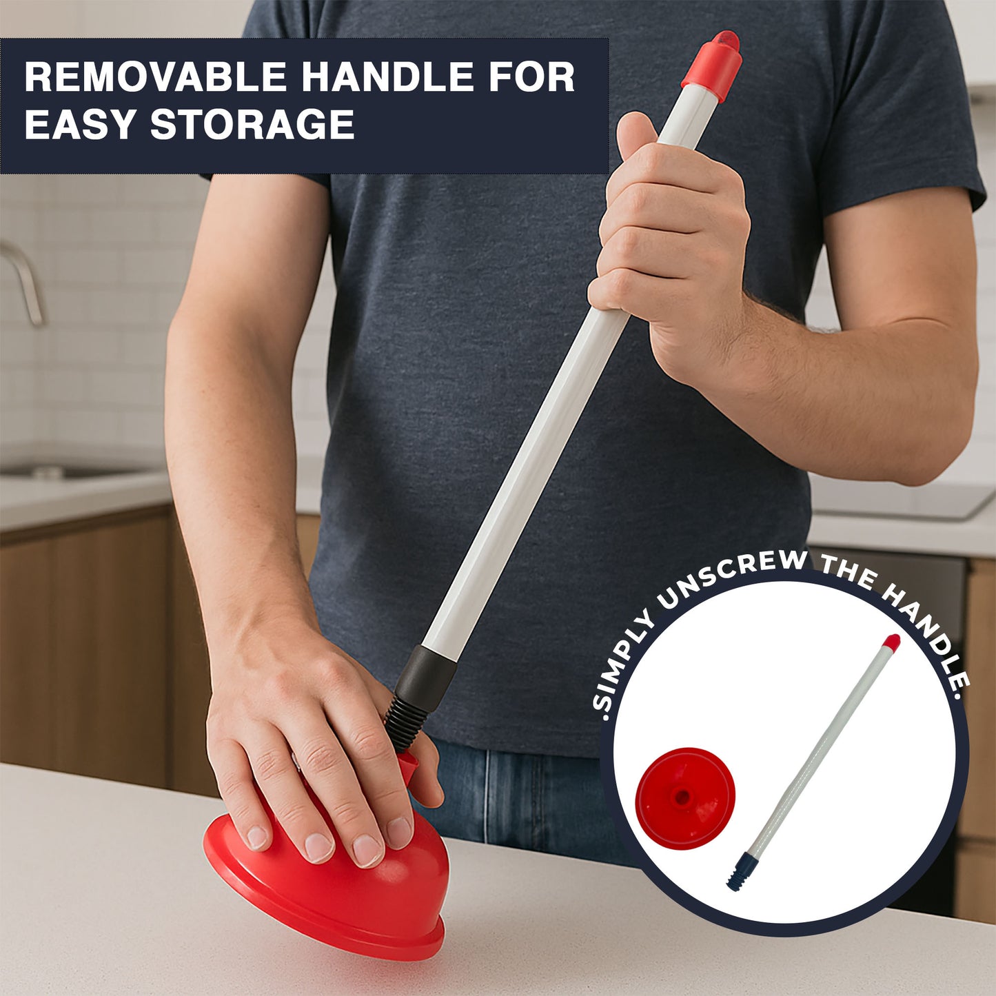 Chabrias Ltd Sink & Drain Plunger for Bathroom, Kitchen, Work, 140 mm Suction Cup, Durable - Premium Home Improvement from Chabrias Ltd - Just £6.64! Shop now at Chabrias Ltd