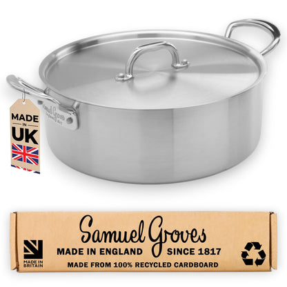 Stainless Steel Saute Pan, With Side Handles, 26cm - Premium Home from Samuel Groves - Just £142! Shop now at Chabrias Ltd