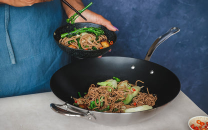 Classic Stainless Steel Triply Non-Stick Wok - Premium  from Chabrias - Just £200! Shop now at Chabrias Ltd