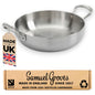 Samuel Groves - Stainless Steel Tri-Ply Chefs Pan, Suitable for All Hobs - Made in England - Premium Kitchen from Samuel Groves - Just £107.50! Shop now at Chabrias Ltd